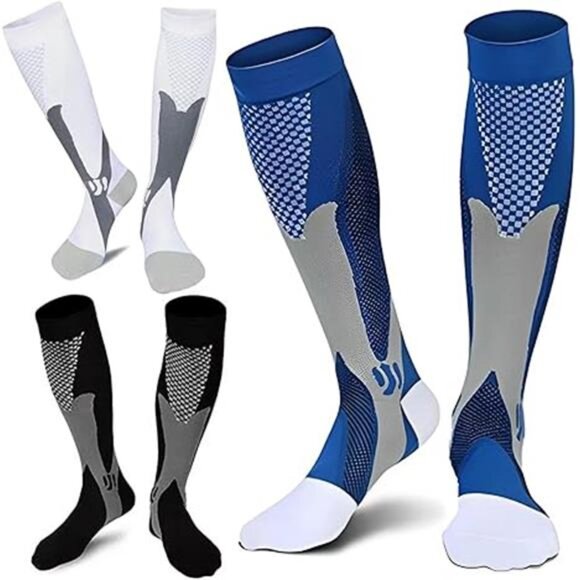 3 Pair Sport Compression Socks Men Women, Compression Stocking Nurse Socks - Picture 7 of 7